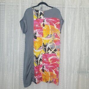 Gabby Skye Women’s Black Color Block  Shift Dress With Capped Sleeves Sz14